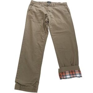 Jachs New York Flannel Lined Chino Pants Mens Tan Khaki Business Casual, CB98